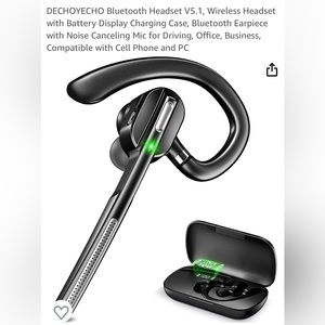 Dechoyecho Bluetooth Headset V5.1 with Battery Charging Case